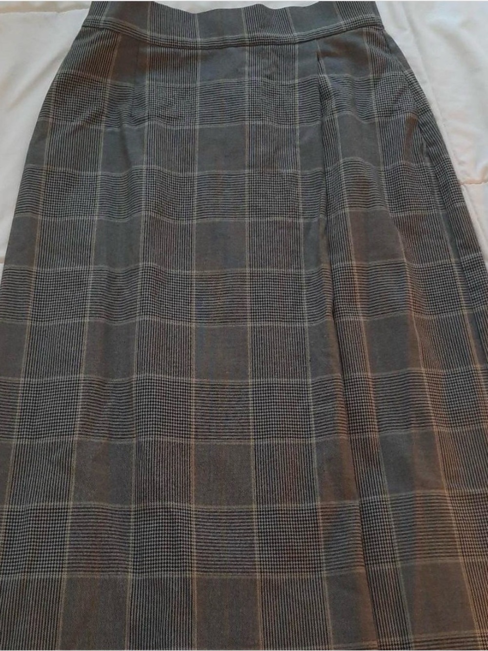 & Other Stories Gray Plaid Midi Skirt
